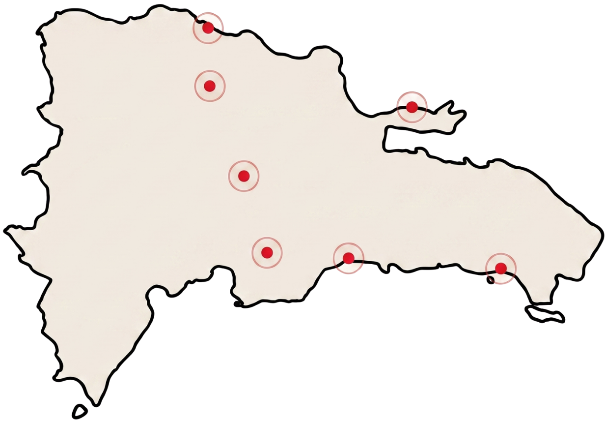 Mapa de la República Dominicana con nuestra cobertura